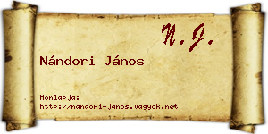 Nándori János névjegykártya